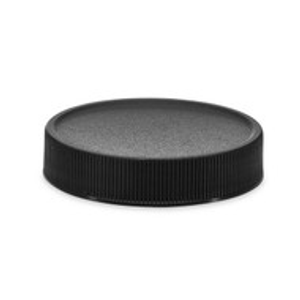 45-400 Black PP Plastic Ribbed Screw Top Caps (Foam Liner) - X45-400BLK