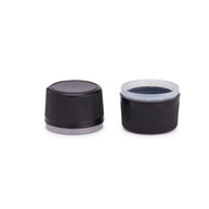 24-400 Black PP Plastic Tamper-Evident Caps - 4900C05