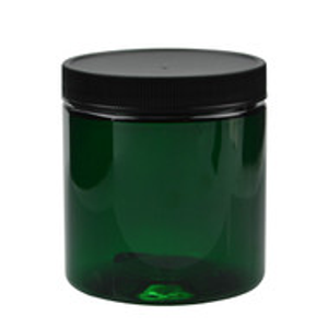 8 oz Green PET Plastic Straight Sided Jars - 2852B07GRN
