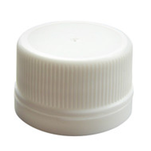 28 mm White PP Tamper-Evident Flat Seal Caps - 4691C07WHT