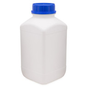 1 gal White HDPE Plastic Kautex Wide Mouth UN-Rated Leakproof Bottles (Blue Tamper-Evident Cap) - 3211B37