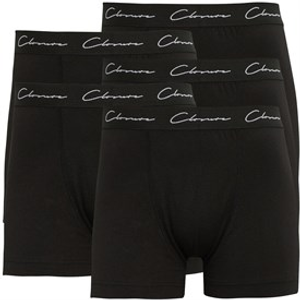 Closure London Mens Signature Classic Five Pack Boxers Shorts Black
