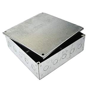 12 x 12 x 3 Galvanised Adaptable Box with Knockouts