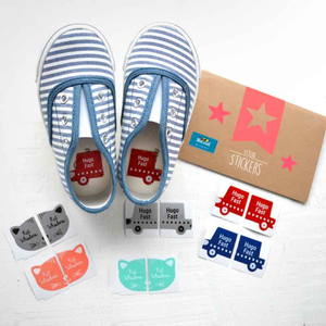Personalised left-right name stickers for shoes