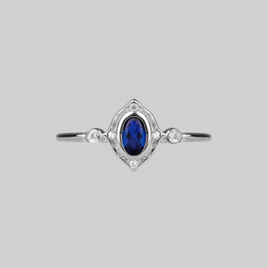 HAWTHORNE. Detailed Royal Blue Silver Ring