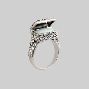 LIFE & DEATH. Casket Box Opal Ring - Silver / XSmall
