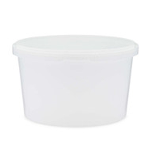 48 oz White PP Plastic Round Snap-Lock Containers - 2332T09-B