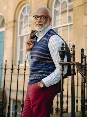 Navy Lambswool Fairisle Slipover
