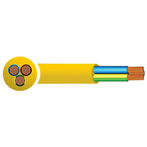 4mm 3183AG Yellow 3 Core Arctic Grade Flexible Cable BS6004 PVC 100m Reel