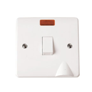 Click CMA023 Mode 20A Double Pole Switch with Flex Outlet and Neon White