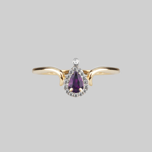 MONTAGUE. Amethyst Teardrop Gold Ring - Gold / XXLarge