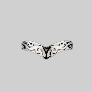 TRIBE. Silver Chevron Ring
