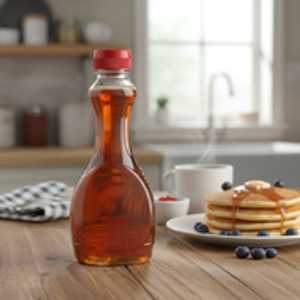 12 oz PET Plastic Maple Syrup Bottles (Red PP Flip-Top Cap) - 10312