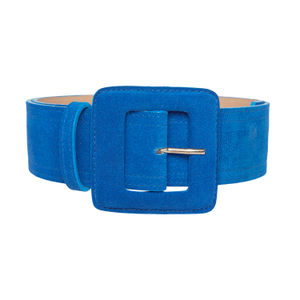 Suede Square Buckle Belt - Royal Blue (M)