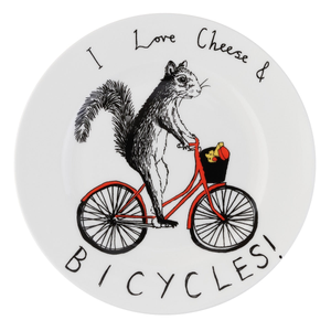I Love Cheese & Bicycles Side Plate (one size)
