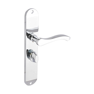 Capri Lever Long Backplate Bathroom Door Handle - Polished Chrome - Pair - Designer Levers