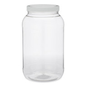 128 oz Clear PET Plastic Wide Mouth Jars (White PP Cap) - 34398