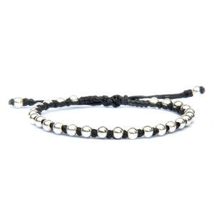 Minimalist Womens Silver Bead Rope Friendship Bracelet - Lightweight And Elegant (M)