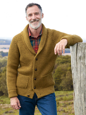 Mustard Shawl Neck Cardigan