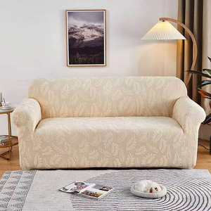 Jacquard sofa covers light Grey-4 Seater