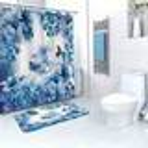 Mould Free Shower Curtain + FREE Bathmat - Bu