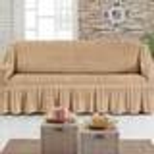Valance Stretch Cover - Beige - 2 Seater