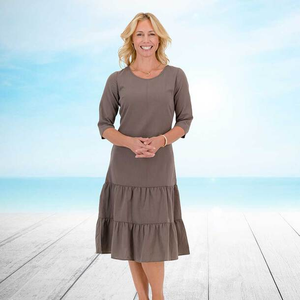Easylife Carefree Crinkle Dress in Green, Size 14