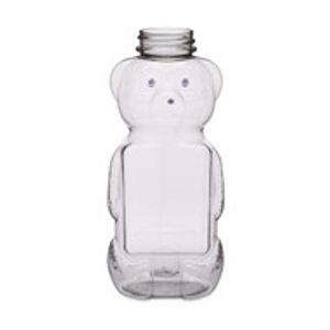 17 oz Clear PET Plastic Honey Bear Bottles (Cap Not Included) - 33524-B