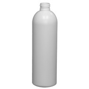 12 oz White HDPE Plastic Narrow Mouth Bullet Bottles (Cap Not Included) - 3572B09-BWHT