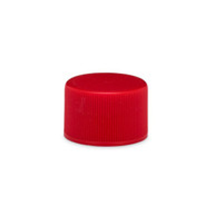 24-410 Red PP Plastic Ribbed Screw Top Caps (Foam Liner) - X24-410RED