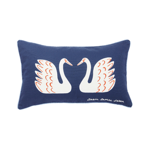 Jackfruit & The Beanstalk Cushion 50cm x 30cm, Navy & Sky
