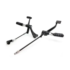 DOSS Forward Control Assembly With ISO Pegs in Black Steel Finish For 2014-2020 XL Models (77608B)