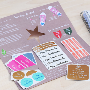 "Thank you teacher" Pack, a end of year or appreciation week gift to thank teachers, coaches, assistants...30 personalised name stickers and 2 sticker