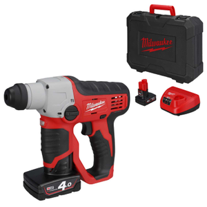 Milwaukee M12H-402C 12V Sub Compact SDS+ Hammer Drill with 2 x 4.0Ah Batteries
