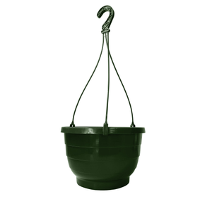 Plastic Colour Hanging Baskets with Hangers | 25cm (6.2L) - Green, 2