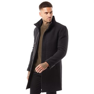 Feraud Mens Premium Funnel Neck Car Coat Black