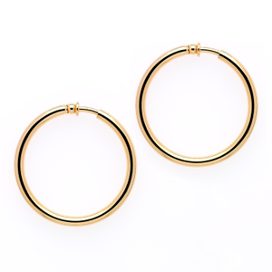 Gold Large Hoop Clip On Earrings