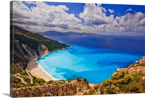 Greece, Ionian Sea, Cephalonia Island, Kefalonia, Myrtos Beach