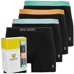 Lyle And Scott Vintage Mens Lyle And Scott Jackson Five Pack Boxer Trunks Black/Multi