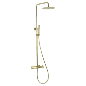 Opbouw regendouche 30cm hoofddouche thermostatisch mat goud