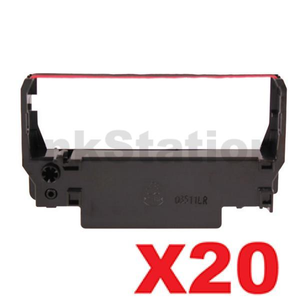20 x Compatible for Epson ERC-30/34/38 Black/Red Ribbon Cartridge