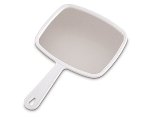 White hand mirror