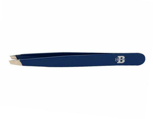 Beauty Essentials tweezers, slant blue 95mm