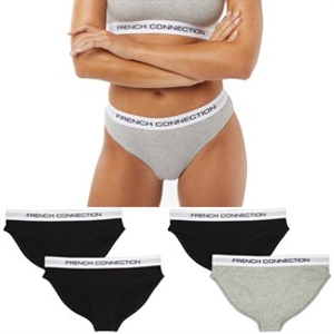 French Connection Womens Five Pack Briefs Black/Black/Black/Grey/Grey
