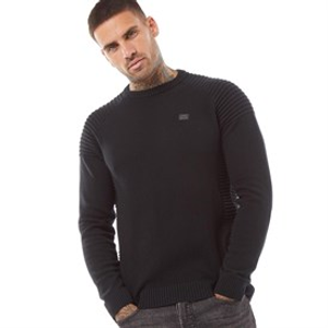 883 Police Mens Aras Crew Neck Jumper Black