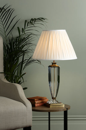 Laura Ashley Carson Large Table Lamp Antique Brass & Crystal