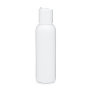 4 oz White HDPE Plastic Bullet Bottle (White Disc Cap) - WP4DISCW
