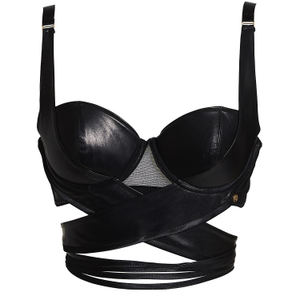 Lexi Leather Strappy Balcony Bra (36D)