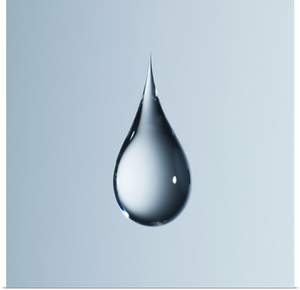 Clear light blue drop on light blue back