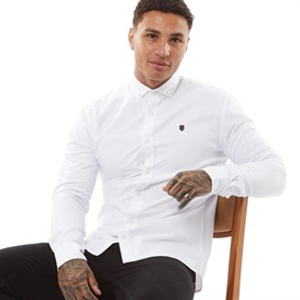883 Police Mens Jaros Long Sleeve Shirt White